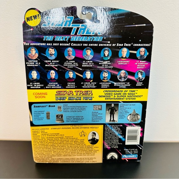 Star Trek The Next Generation DATA IN DRESS UNIFORM 1994 Playmates Figure NEW! - Picture 7 of 7